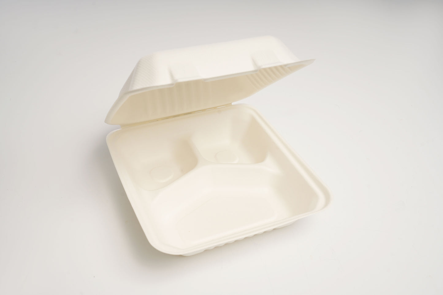 3-Compt Sugarcane Clamshell | 8x8x3" | 200 count